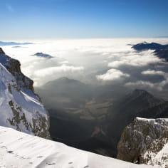 Font d'Urle dans la neige et Val de Quint dans la Drôme